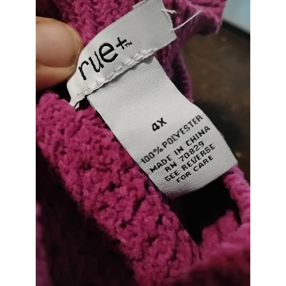 Rue + Sweater Womens plus size 4x pullover pink crewneck Rue21 NWT